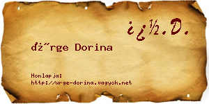 Ürge Dorina névjegykártya